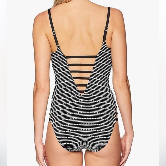 Jantzen‎ Women's Sport Jacquard Pointelle Strappy One Piece Swimsuit size Large - Picture 2 of 9